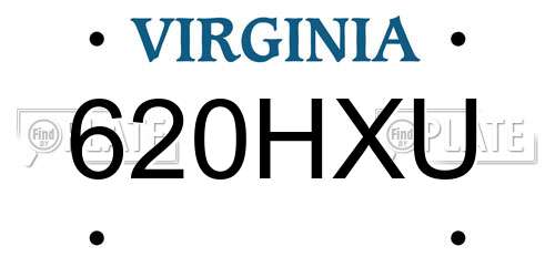620HXU Virginia License Plate
