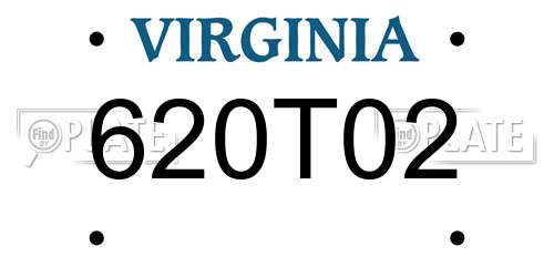 620T02 Virginia License Plate