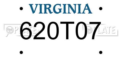 620T07 Virginia License Plate