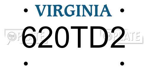 620TD2 Virginia License Plate