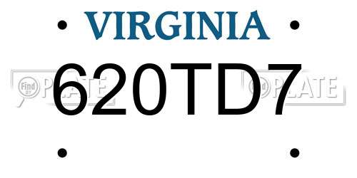 620TD7 Virginia License Plate