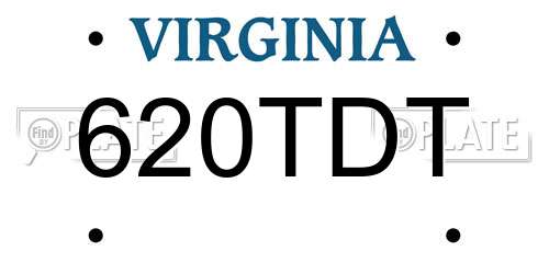 620TDT Virginia License Plate