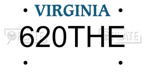620THE Virginia License Plate