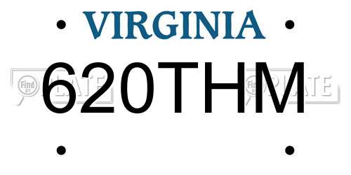 620THM Virginia License Plate