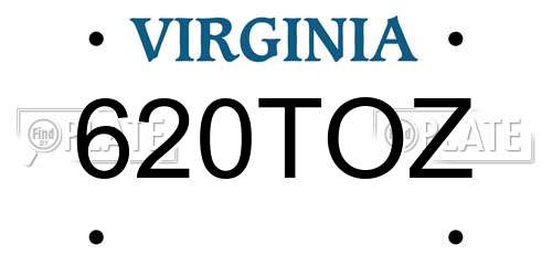 620TOZ Virginia License Plate
