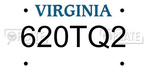 620TQ2 Virginia License Plate