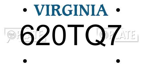 620TQ7 Virginia License Plate