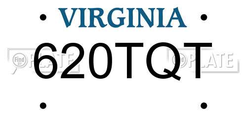 620TQT Virginia License Plate