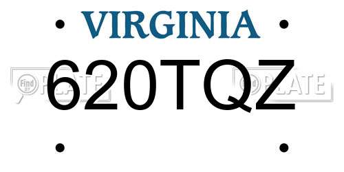 620TQZ Virginia License Plate