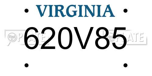 620V85 Virginia License Plate