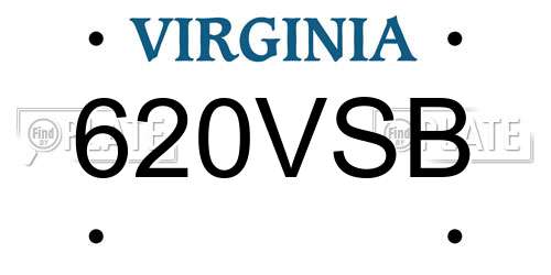 620VSB Virginia License Plate