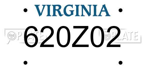 620Z02 Virginia License Plate
