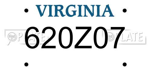 620Z07 Virginia License Plate