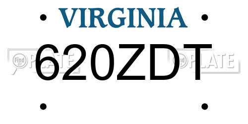 620ZDT Virginia License Plate