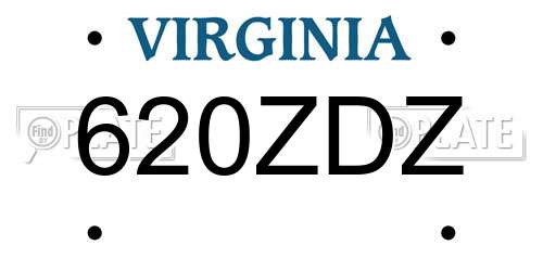 620ZDZ Virginia License Plate