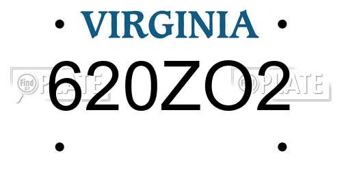 620ZO2 Virginia License Plate