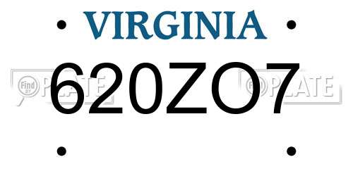 620ZO7 Virginia License Plate