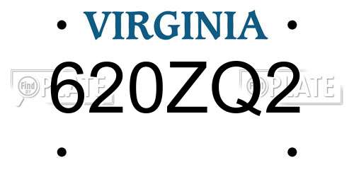 620ZQ2 Virginia License Plate