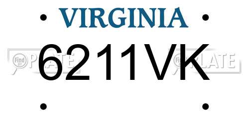 6211VK Virginia License Plate