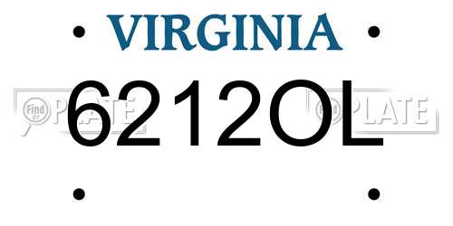 6212OL Virginia License Plate