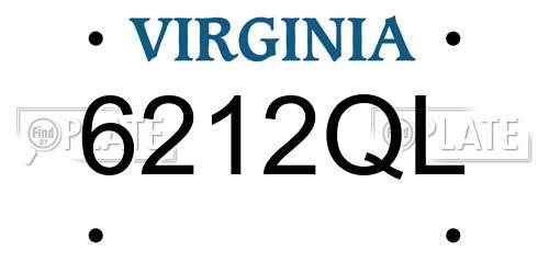 6212QL Virginia License Plate