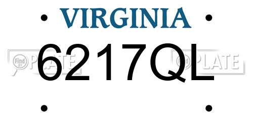 6217QL Virginia License Plate