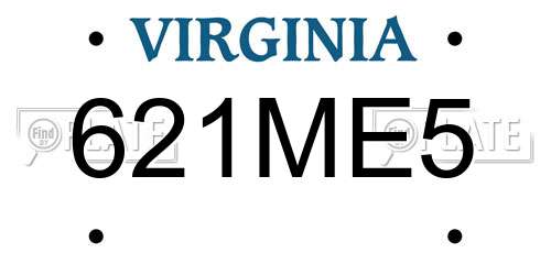 621ME5 Virginia License Plate