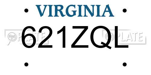 621ZQL Virginia License Plate