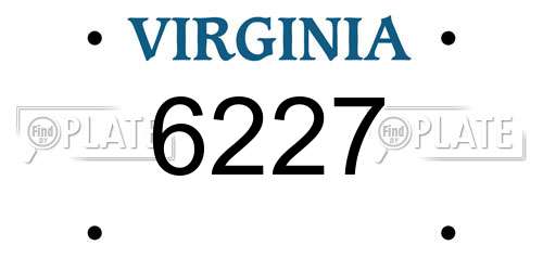 6227 Virginia License Plate