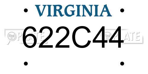 622C44 Virginia License Plate