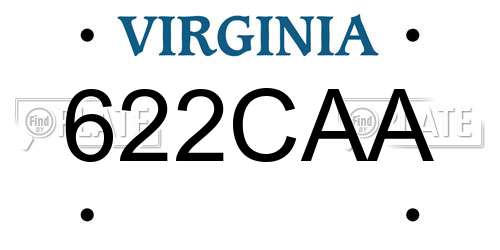 622CAA Virginia License Plate