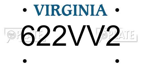 622VV2 Virginia License Plate