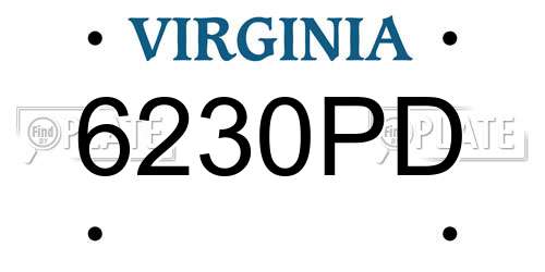 6230PD Virginia License Plate