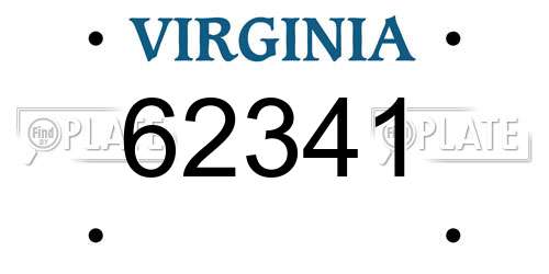62341 Virginia License Plate