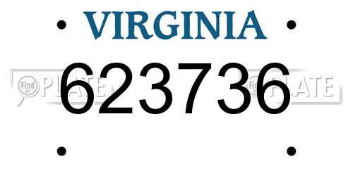 623736 Virginia License Plate