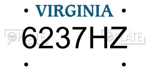 6237HZ Virginia License Plate
