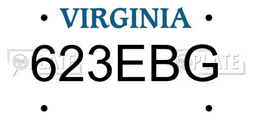623EBG Virginia License Plate