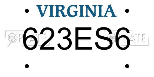 623ES6 Virginia License Plate