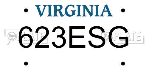 623ESG Virginia License Plate