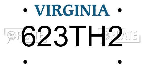 623TH2 Virginia License Plate