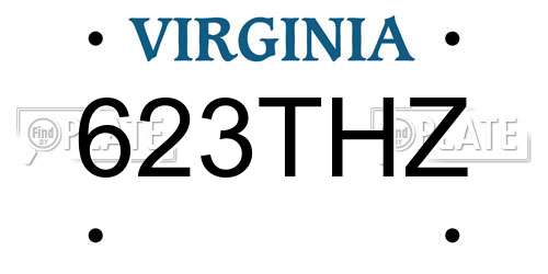 623THZ Virginia License Plate