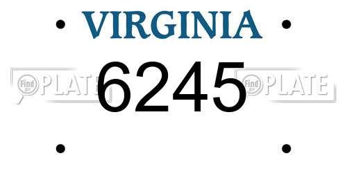 6245 Virginia License Plate