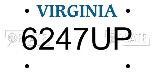 6247UP Virginia License Plate