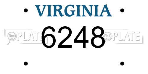 6248 Virginia License Plate