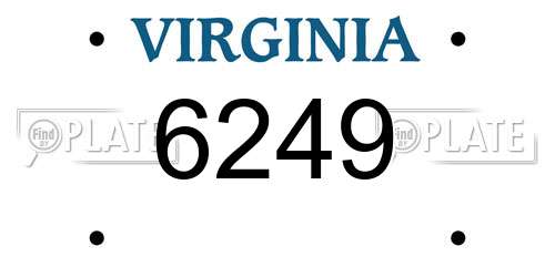 6249 Virginia License Plate