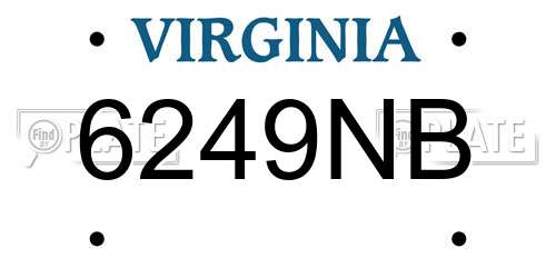 6249NB Virginia License Plate