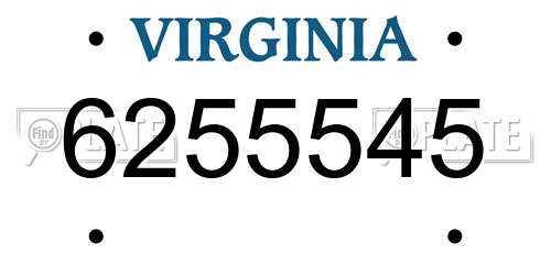 6255545 Virginia License Plate