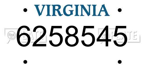 6258545 Virginia License Plate