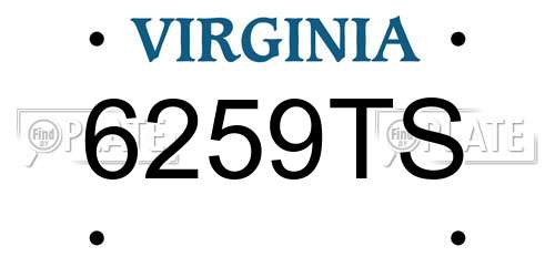 6259TS Virginia License Plate