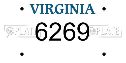 6269 Virginia License Plate